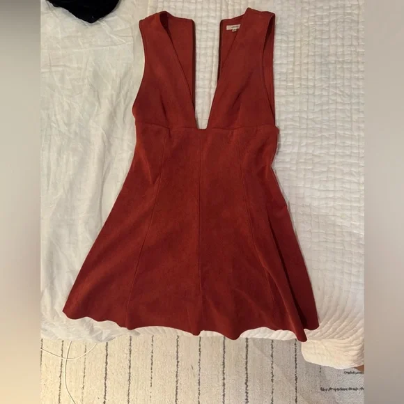 Wilfred Suede Burnt Orange Mini Dress - Picture 4 of 5